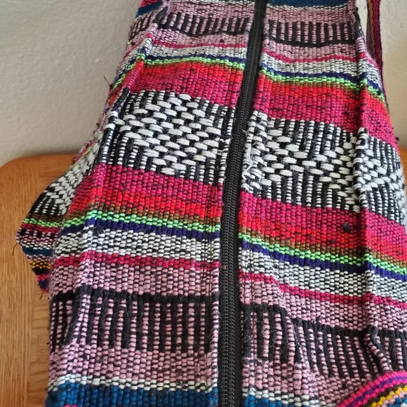 Handcrafted Colorful Striped Boho Women's Shoulder Bag - Picture 10 of 15